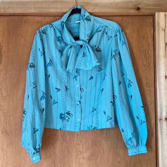 Vintage Neck Bow Blouse - Picture 1 of 10